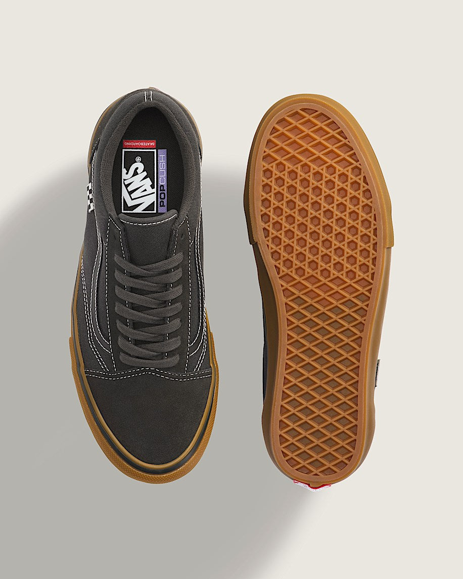 Vans Old Skool Dark Gray Gum Sole slip on shoes mens vans womens vans shoes slip on