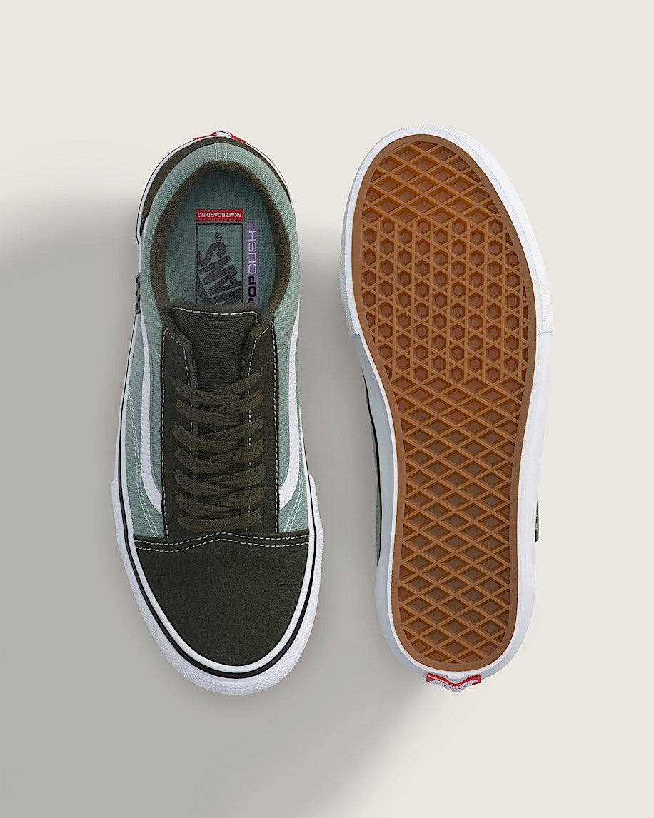 Vans Old Skool Two-Tone Sage Green Dark Olive slip on shoes mens vans womens vans shoes slip on