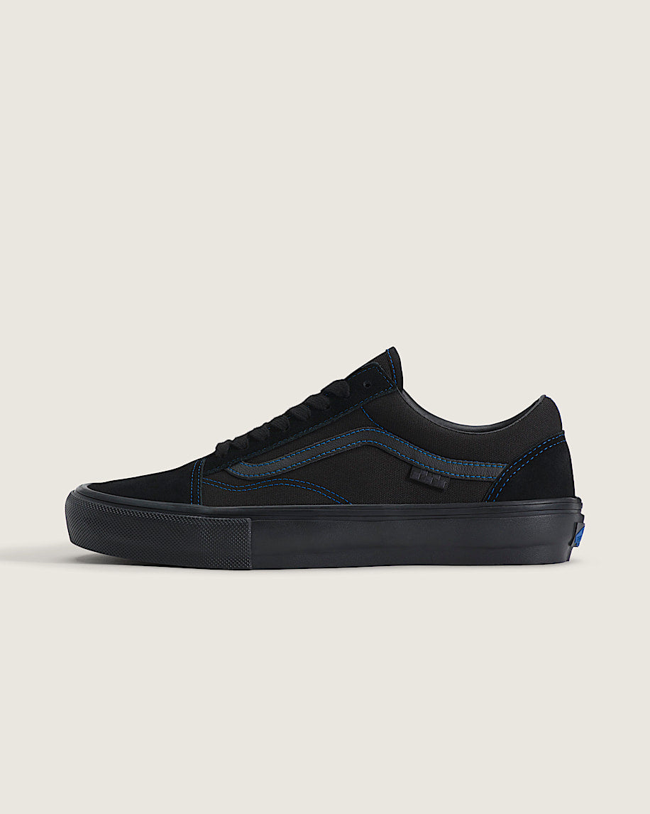 Vans Old Skool Black With Blue Stitching slip on shoes mens vans womens vans shoes slip on