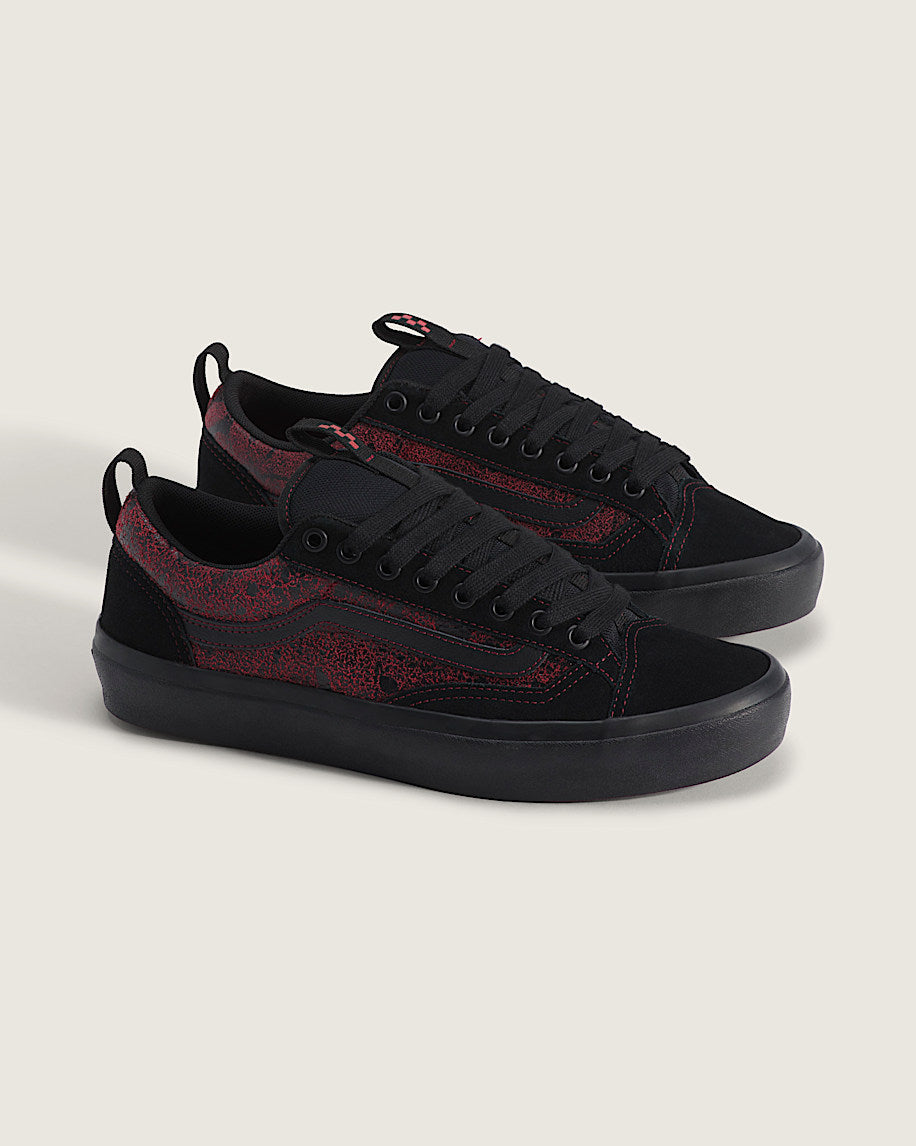 Vans Old Skool Black Red Floral Print slip on shoes mens vans womens vans shoes slip on