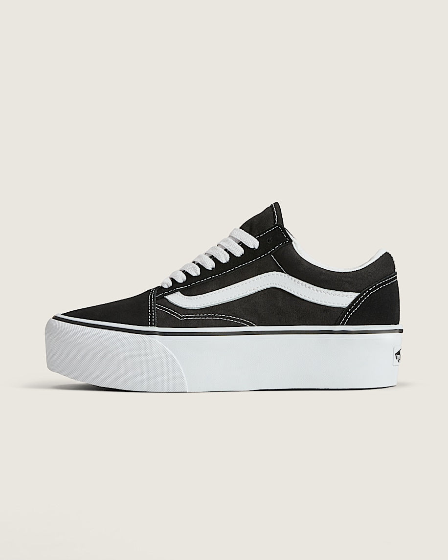 Vans Old Skool Stackform Black White slip on shoes mens vans womens vans shoes slip on