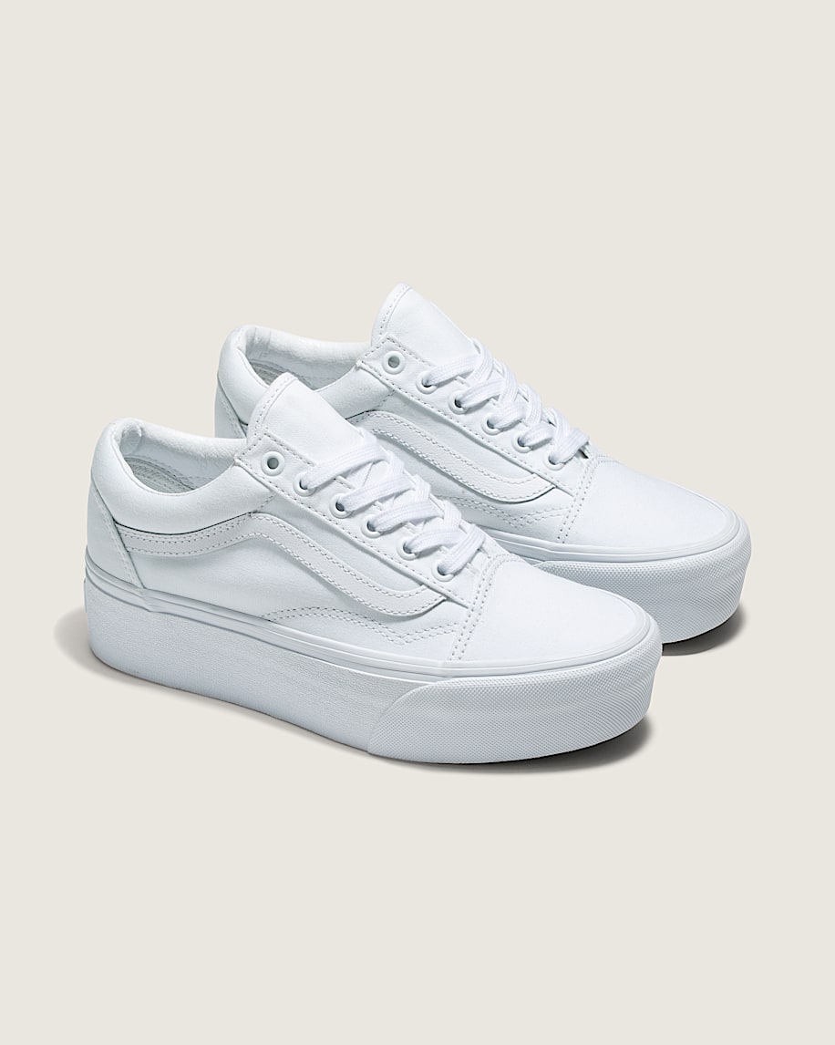 Vans Old Skool Stackform True White slip on shoes mens vans womens vans shoes slip on