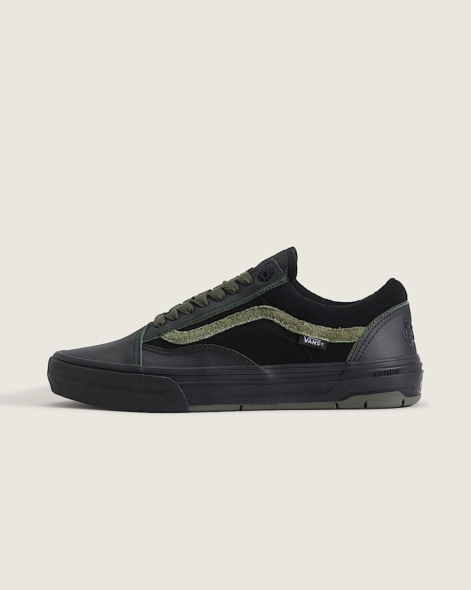 Vans Old Skool Skate Black Olive Green slip on shoes mens vans womens vans shoes slip on