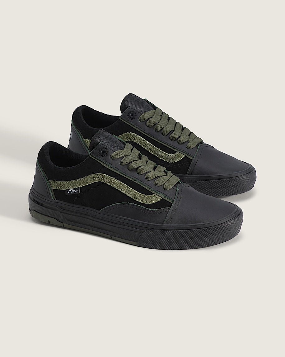 Vans Old Skool Skate Black Olive Green slip on shoes mens vans womens vans shoes slip on