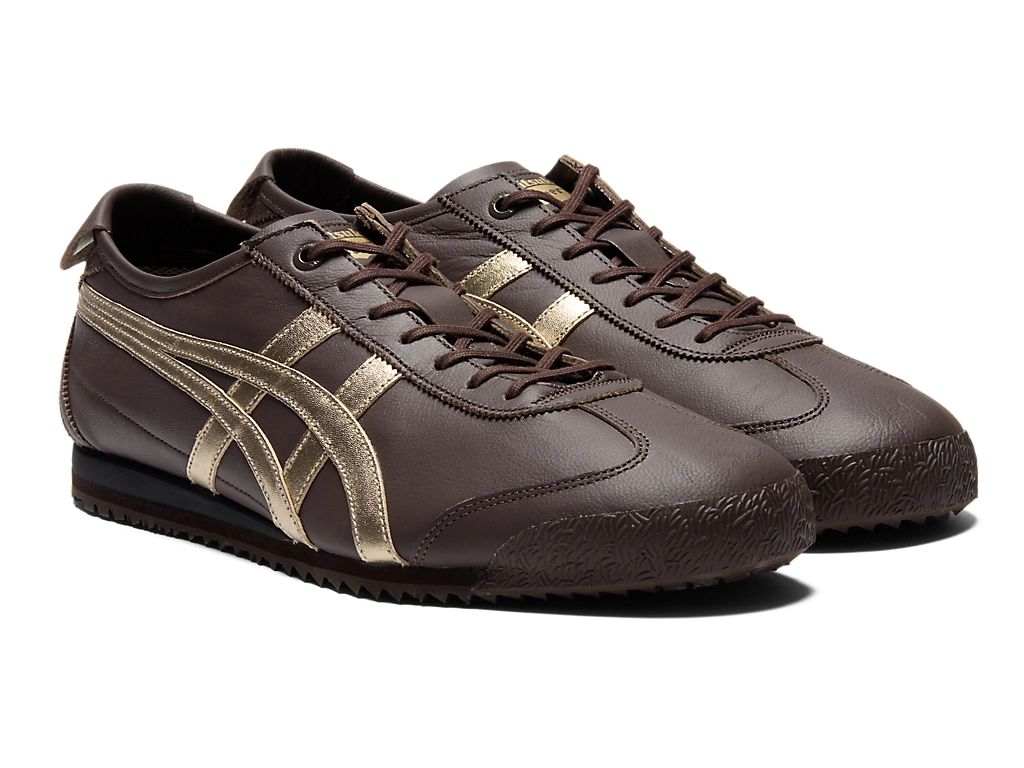 Onitsuka Tiger Mexico 66 Unisex Sneakers – Dark Brown / Gold  running shoes women asics mens shoes