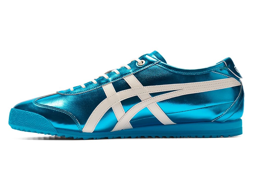 Onitsuka Tiger Mexico 66 Unisex Sneakers – Metallic Blue White Stripe  running shoes women asics mens shoes