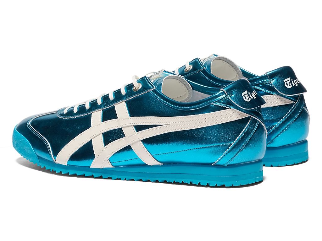 Onitsuka Tiger Mexico 66 Unisex Sneakers – Metallic Blue White Stripe  running shoes women asics mens shoes