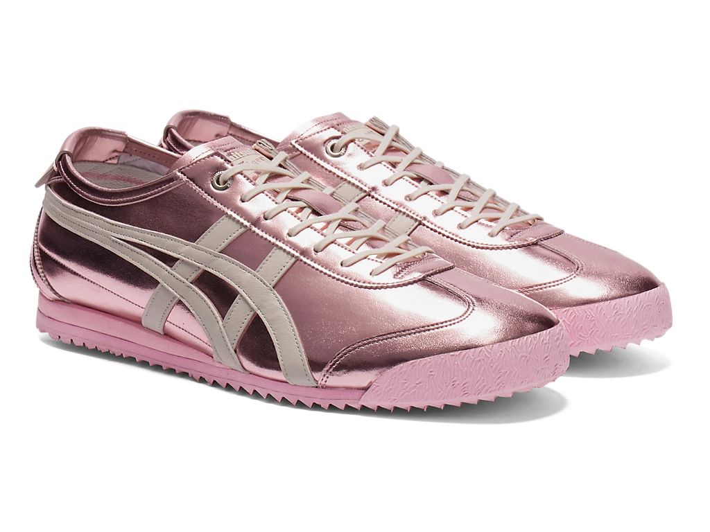 Onitsuka Tiger Mexico 66 Unisex Sneakers – Metallic Pink White Stripe  running shoes women asics mens shoes