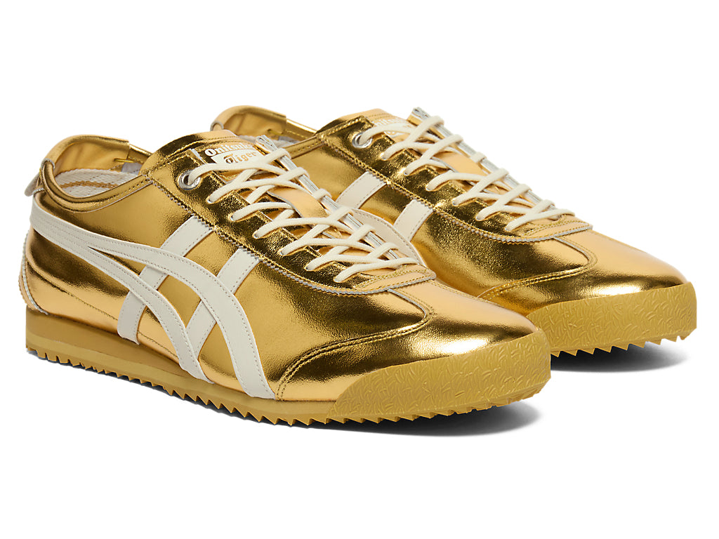 Onitsuka Tiger Mexico 66 Unisex Sneakers – Full Metallic Gold White Stripe  running shoes women asics mens shoes