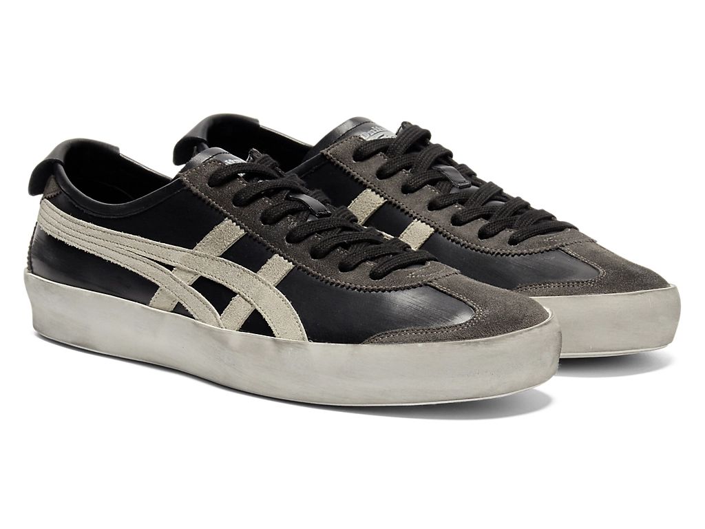 Onitsuka Tiger Mexico 66 Unisex Sneakers – Vintage Black Beige Stripe  running shoes women asics mens shoes