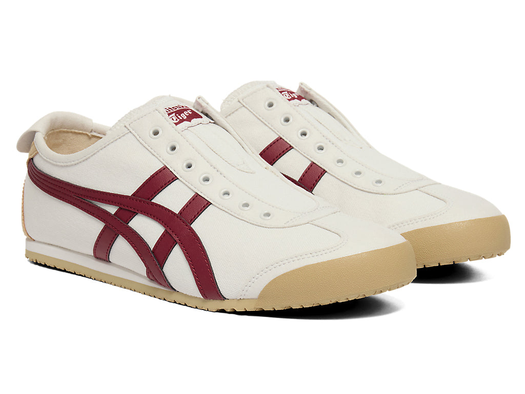 Onitsuka Tiger Mexico 66 Slip-On Unisex Sneakers – Cream Burgundy Stripe  running shoes women asics mens shoes