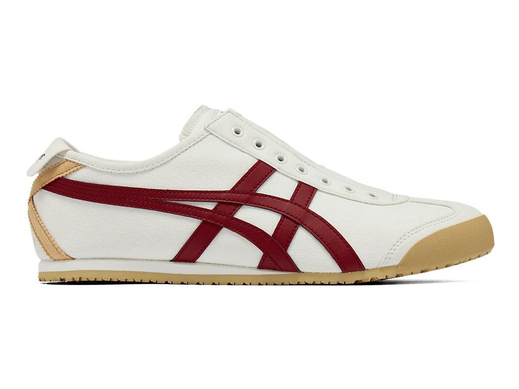 Onitsuka Tiger Mexico 66 Slip-On Unisex Sneakers – Cream Burgundy Stripe  running shoes women asics mens shoes