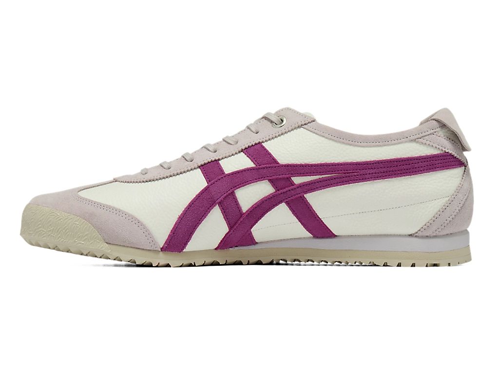 Onitsuka Tiger Mexico 66 Unisex Sneakers – Cream Light Gray Purple Stripe  running shoes women asics mens shoes