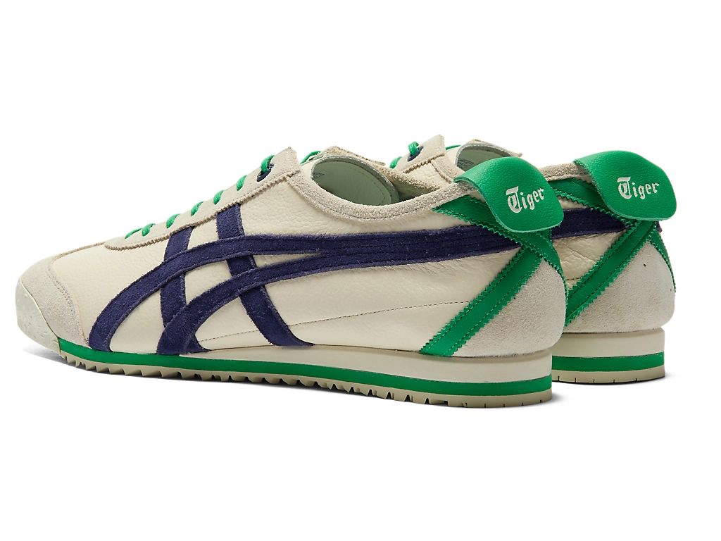 Onitsuka Tiger Mexico 66 Unisex Sneakers – Cream Navy Green Stripe  running shoes women asics mens shoes