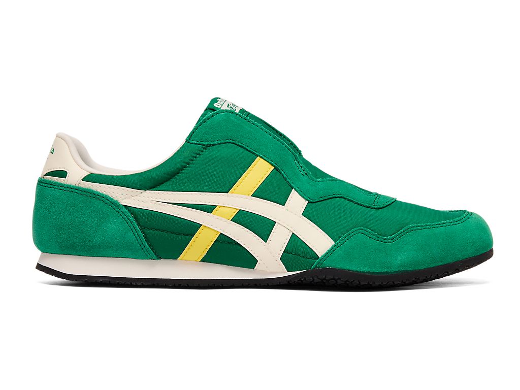 Onitsuka Tiger Serrano Slip-On Unisex Sneakers – Green / Yellow  running shoes women asics mens shoes