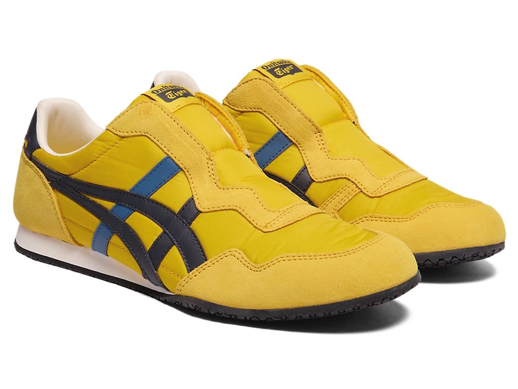 Onitsuka Tiger Serrano Slip-On Unisex Sneakers – Yellow / Navy  running shoes women asics mens shoes