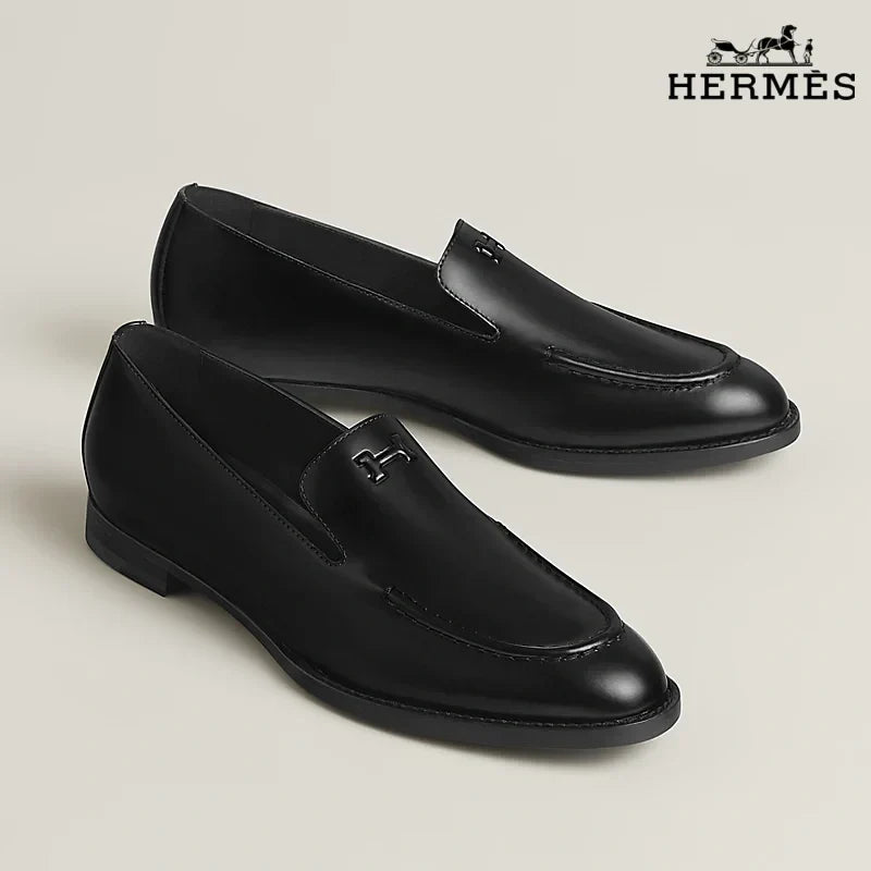 Hermès Black Leather Loafer with Kelly Buckle