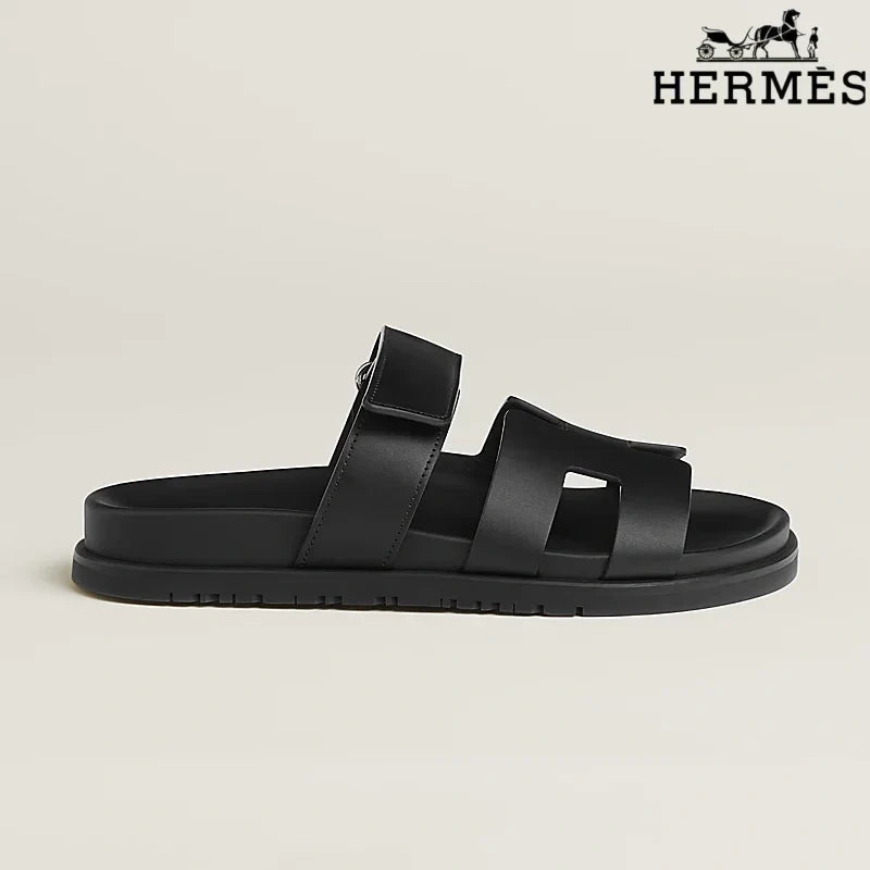 Hermès Chypre Black Sandal