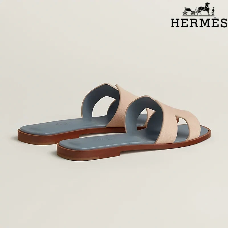 Hermès Oran Beige Flat Sandal