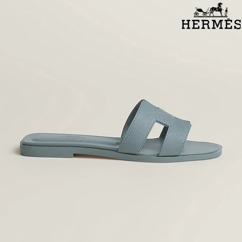 Hermès Oran Light Blue Flat Sandals