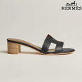 Hermès Brown Leather Oran Slide Sandals