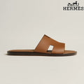 Hermès Brown Leather Oran Slide Sandals