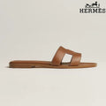Hermès Brown Leather Oran Slide Sandals