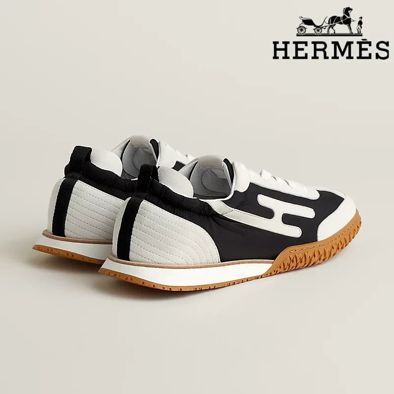 Hermès Black White Suede Sneakers