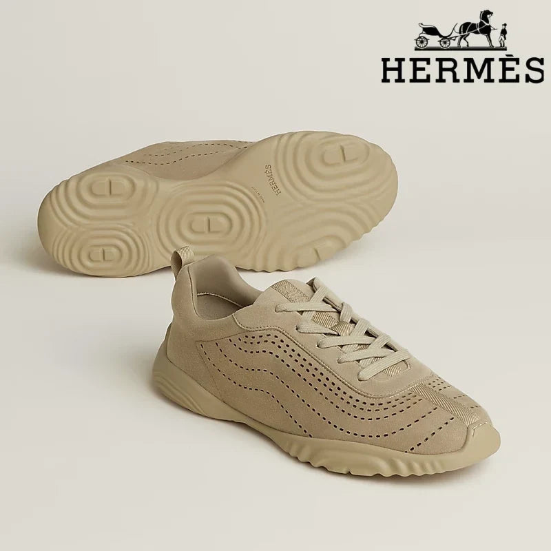 Hermès Black Perforated Leather Sneakers