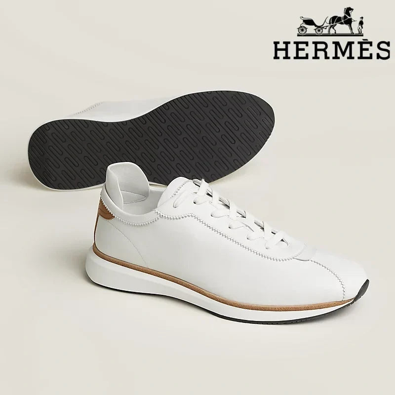 Hermès   womens shoes men sneaker White Leather Low Top Sneakers
