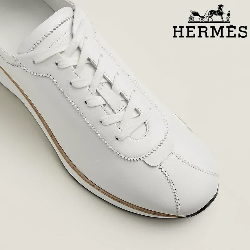 Hermès   womens shoes men sneaker White Leather Low Top Sneakers