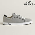 Hermès Grey Canvas Low Top Sneakers