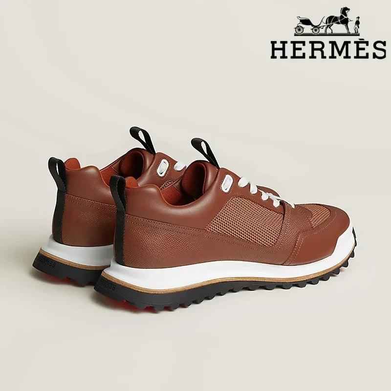 Hermès Grey Canvas Low Top Sneakers