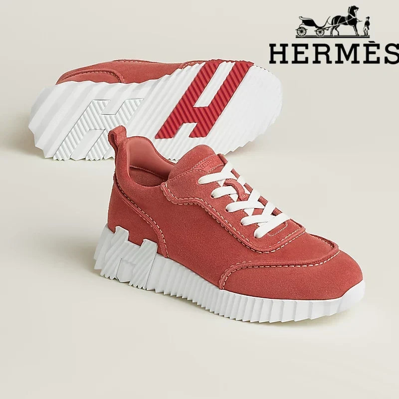 Hermès Red Suede Bouncing Sneaker