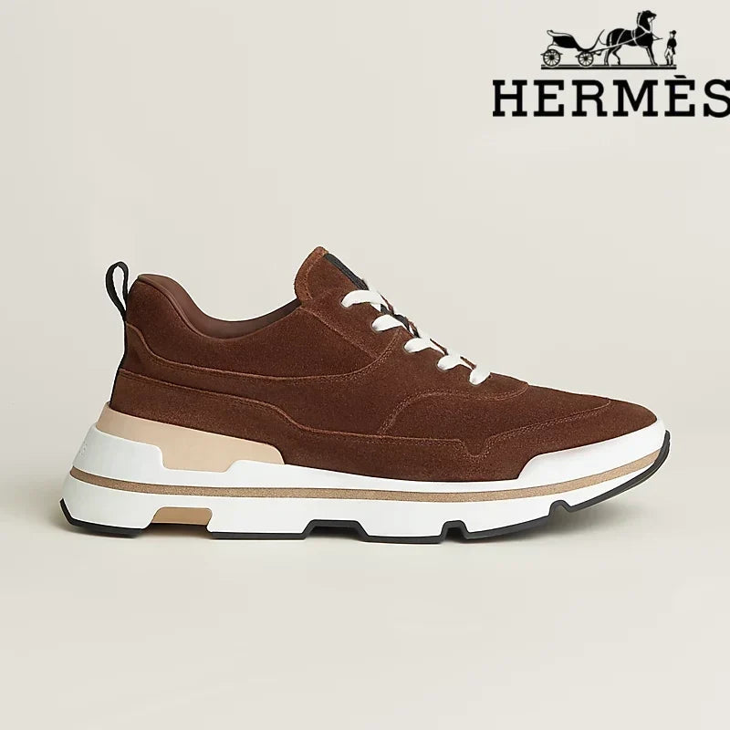 Hermès Brown Suede Platform Sneaker