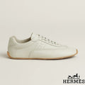Hermès Off-White Leather Stitched Sneakers