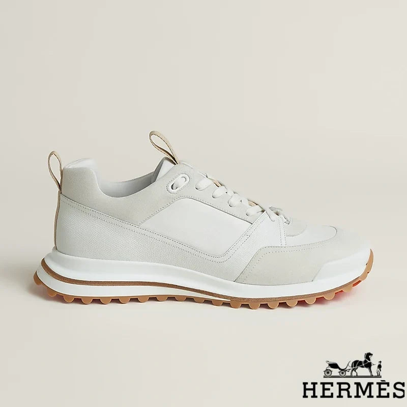 Hermès womens shoes men sneaker  White Mixed Material Hiking Sneakers