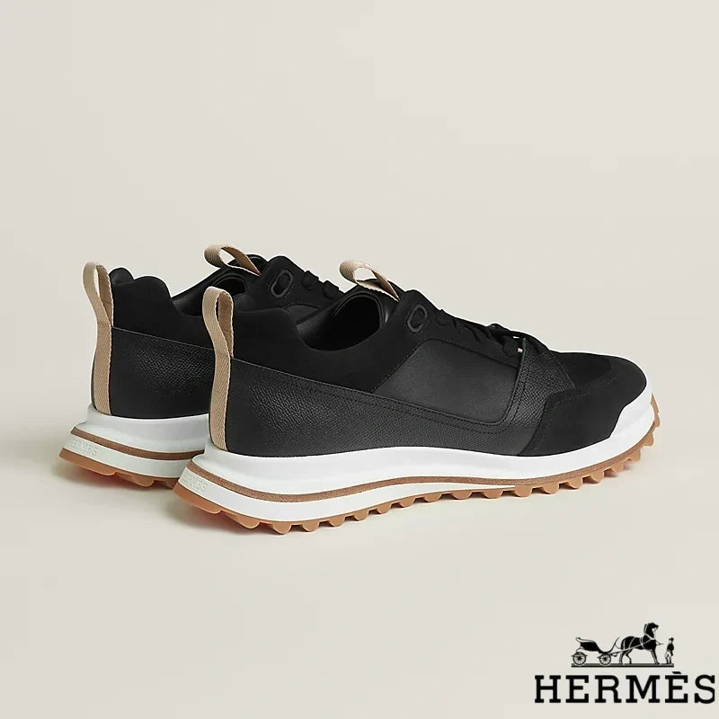 Hermès Black Mixed Material Hiking Sneakers
