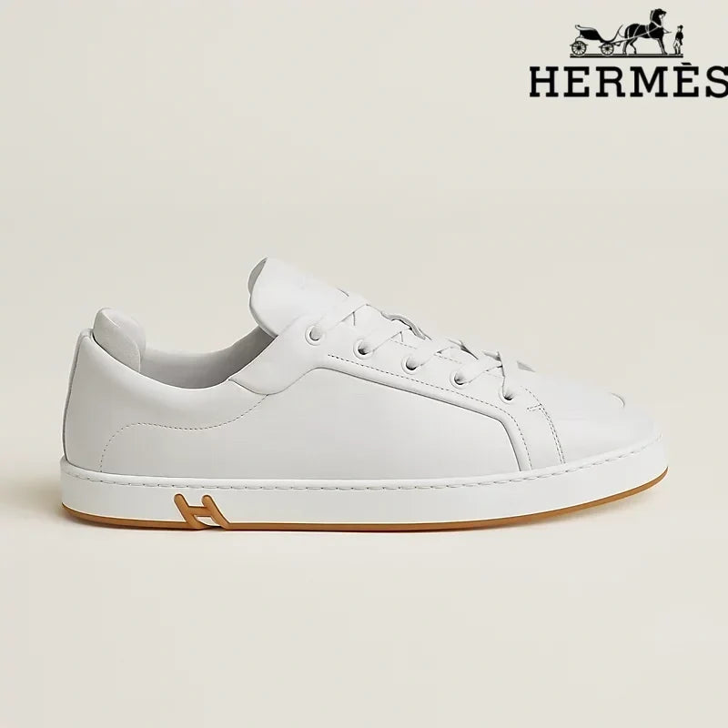 Hermès womens shoes men sneaker  White Leather Sneakers