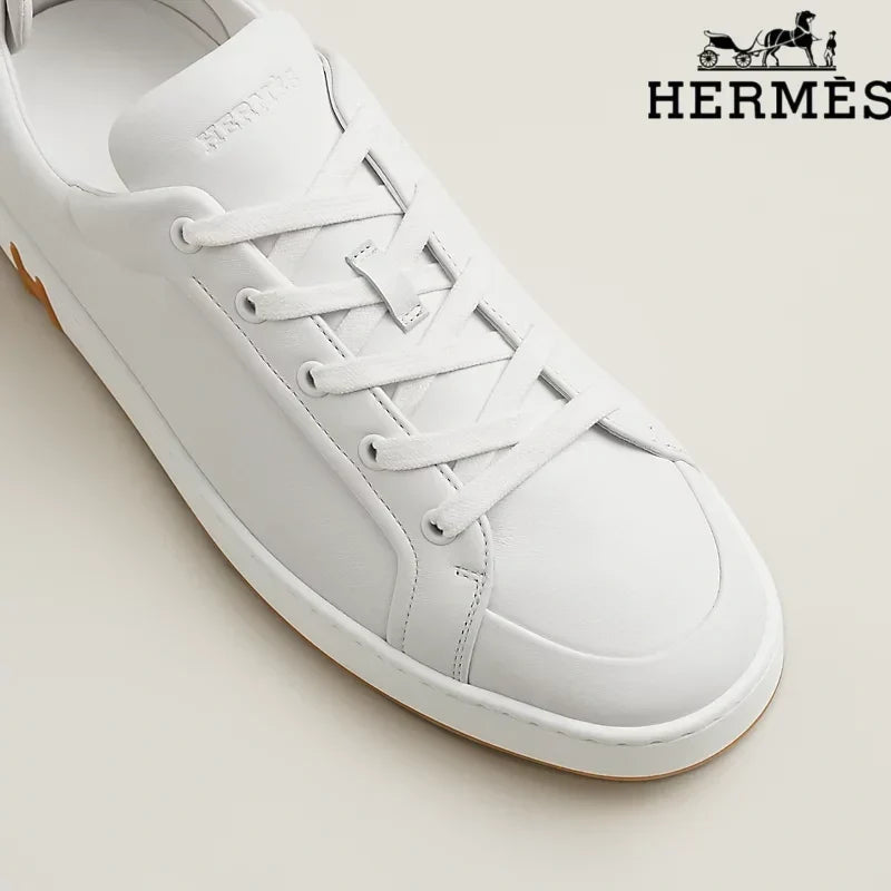 Hermès womens shoes men sneaker  White Leather Sneakers