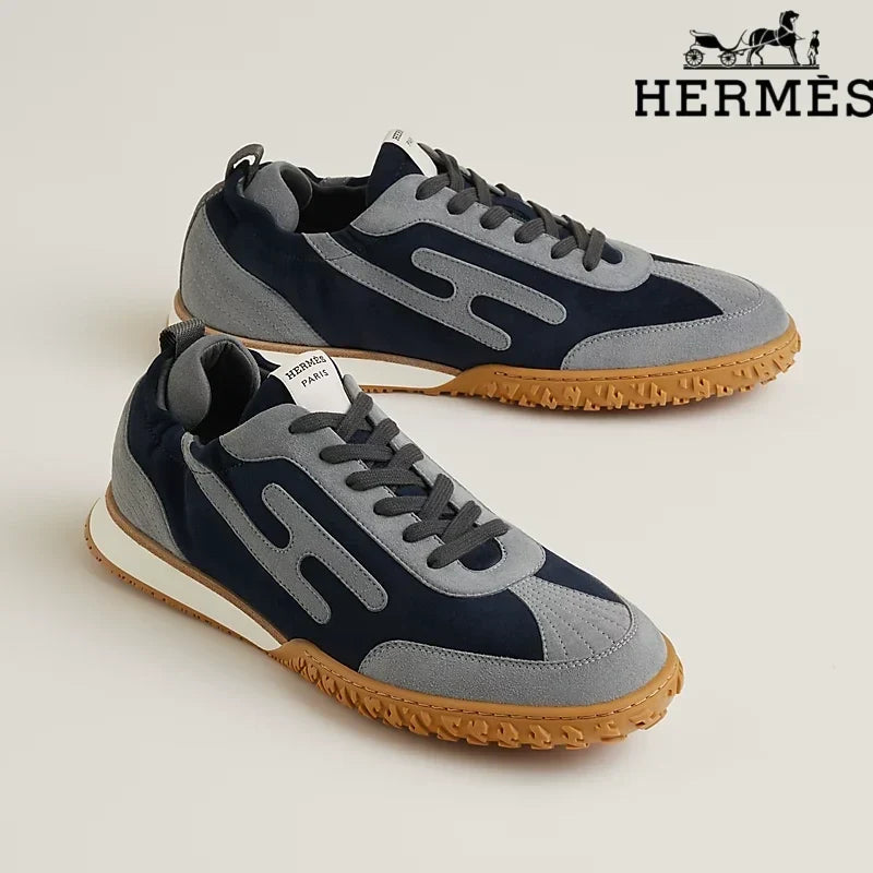 Hermès Navy Grey Bouncing Sneakers
