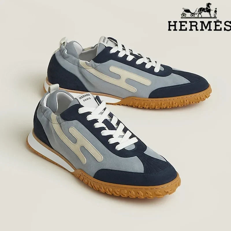 Hermès Navy Grey Bouncing Sneakers