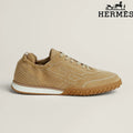 Hermès Khaki Suede H-Logo Sneakers