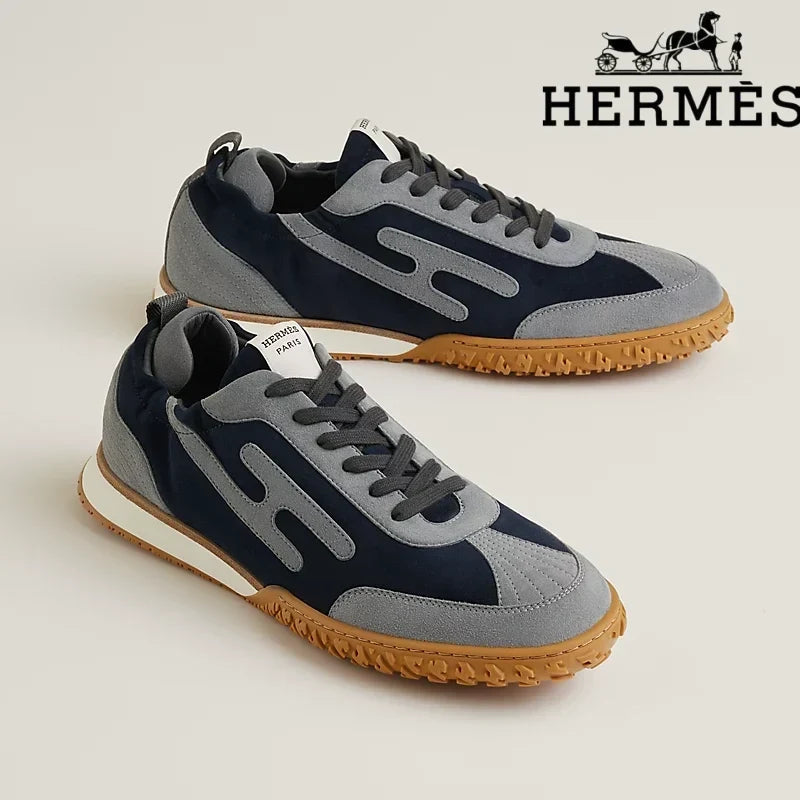 Hermès Jet Sneaker in Navy and Grey