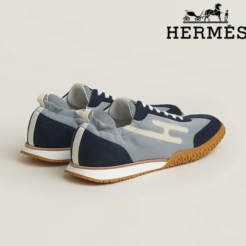 Hermès Jet Sneaker in Navy and Grey Mix