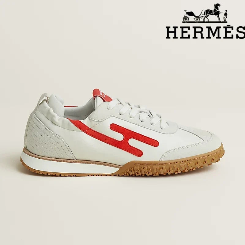Hermès Jet Sneaker in White and Red