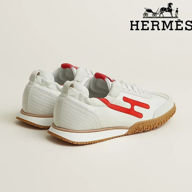 Hermès Jet Sneaker in White and Red