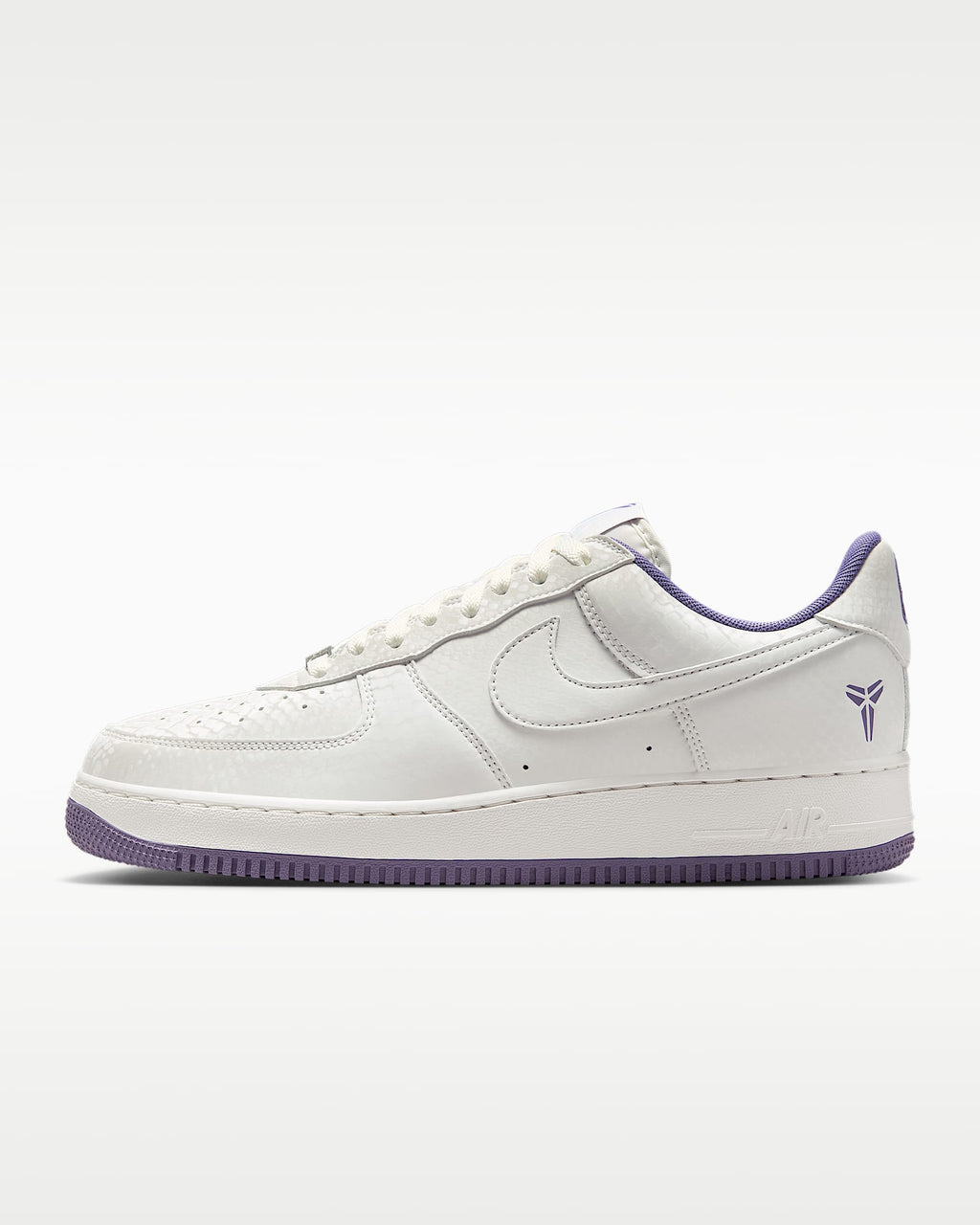Nike Air Force 1 '07 White Purple Kobe Logo Sneakers mens low top shoes