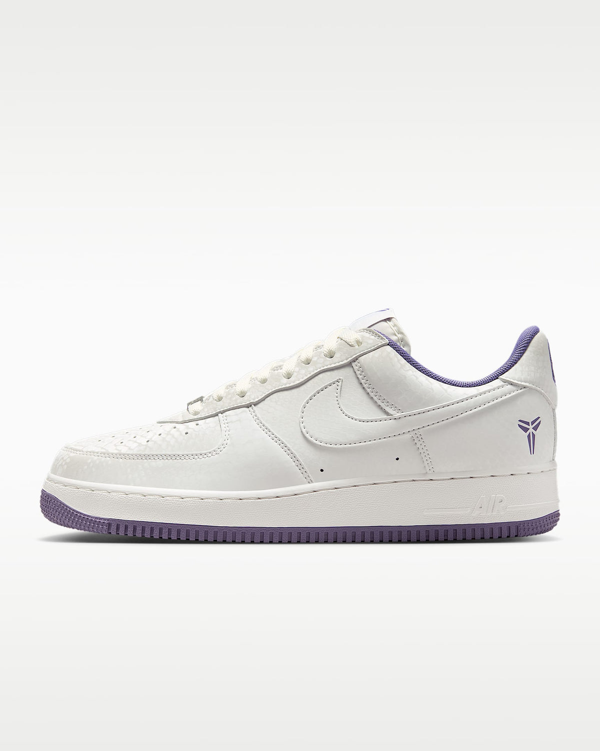 Nike Air Force 1 '07 White Purple Kobe Logo Sneakers mens low top shoes