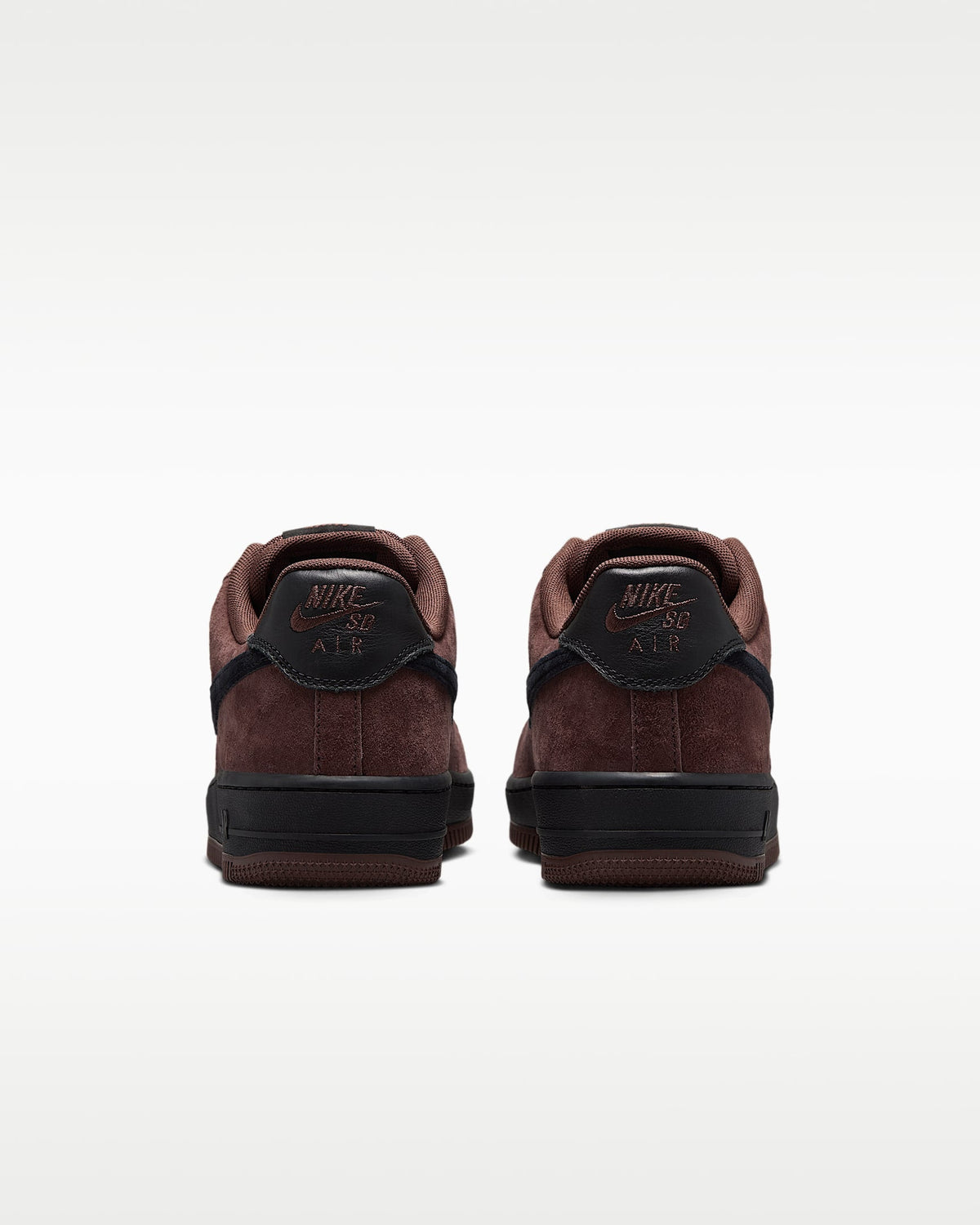 Nike Air Force 1 '07 Burgundy Suede Black Swoosh Sneakers mens low top shoes